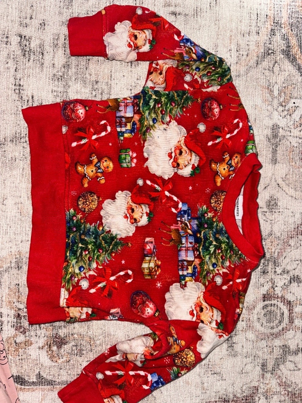 Bums and Roses Vintage Santa Sweatshirt